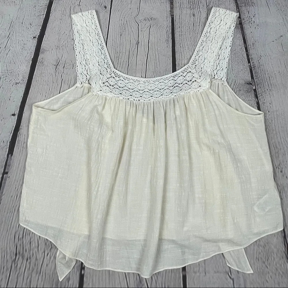 MADEWELL lightweight cotton blend beige crochet tie-back tank top, size XL - Picture 10 of 16